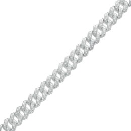 Men's 1 CT. T.W. Diamond Curb Chain Bracelet in Sterling Silver – 8.7&quot;