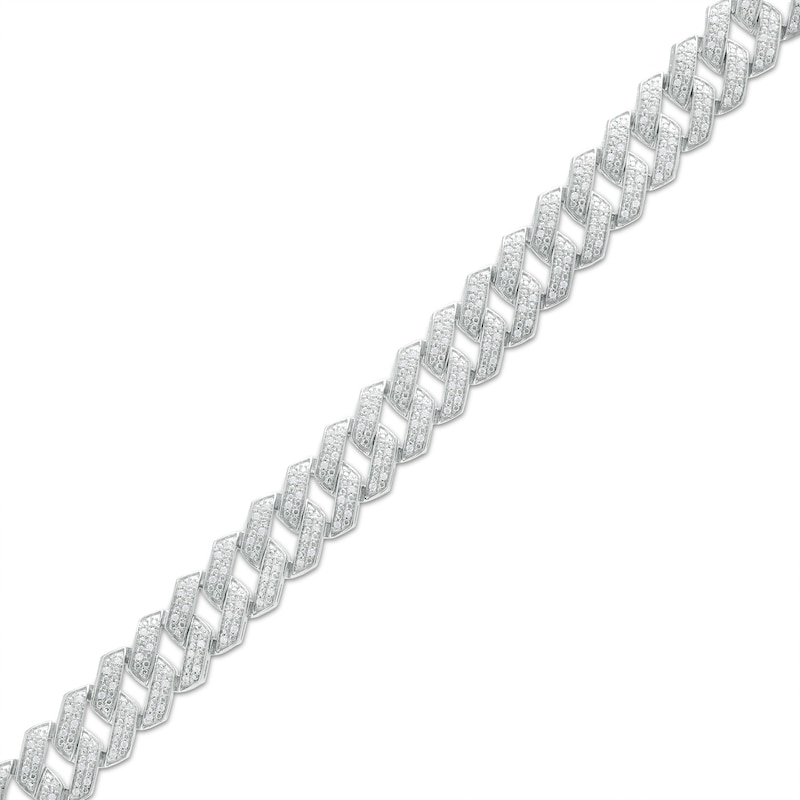 Men's 1 CT. T.W. Diamond Curb Chain Bracelet in Sterling Silver – 8.7"