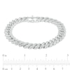 Thumbnail Image 1 of Men's 1 CT. T.W. Diamond Curb Chain Bracelet in Sterling Silver – 8.7"