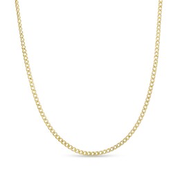 Child's Made in Italy 2.2mm Miami Curb Chain Necklace in 10K Semi-Solid Gold - 15&quot;