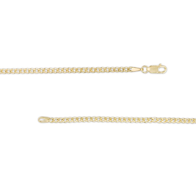 Child's Made in Italy 2.2mm Miami Curb Chain Necklace in 10K Semi-Solid Gold - 15"