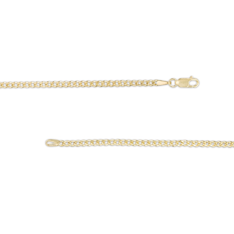 Main Image 2 of Child's Made in Italy 2.2mm Miami Curb Chain Necklace in 10K Semi-Solid Gold - 15"