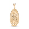 Thumbnail Image 0 of Oval Textured Frame Lady Guadalupe Necklace Charm in 10K Gold Casting Solid