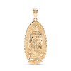 Thumbnail Image 0 of Oval Textured Frame Lady Guadalupe Necklace Charm in 10K Gold Casting Solid