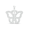 Thumbnail Image 0 of Cubic Zirconia Open Butterfly Charm in Hollow Sterling Silver