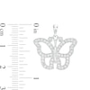 Thumbnail Image 1 of Cubic Zirconia Open Butterfly Charm in Hollow Sterling Silver