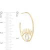 Thumbnail Image 2 of Diamond Accent Evil Eye with Eyelashes 32.1mm J-Hoop Earrings in Sterling Silver with 18K Gold Plate