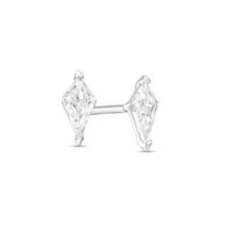 3.5mm Rhombus Shaped Cubic Zirconia Stud Earrings in Sterling Silver