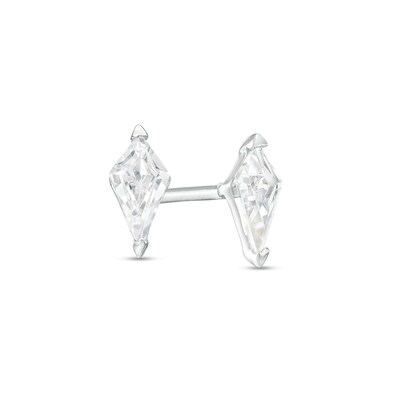 3.5mm Rhombus Shaped Cubic Zirconia Stud Earrings in Sterling Silver