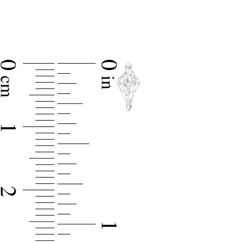 3.5mm Rhombus Shaped Cubic Zirconia Stud Earrings in Sterling Silver