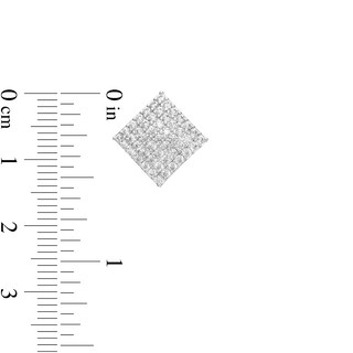 Cubic Zirconia Pavé Square Stud Earrings in Sterling Silver