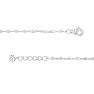 Cubic Zirconia Moon Medallion Chain Bracelet in Sterling Silver - 7.5"