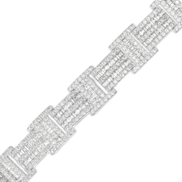Cubic Zirconia Pavé Link Bracelet in Sterling Silver - 8.5&quot;