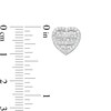Cubic Zirconia Heart Stud Earrings in Sterling Silver