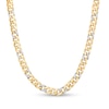 7mm Cubic Zirconia Curb Chain Necklace in 10K Hollow Gold - 20"