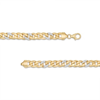 10K Hollow Gold CZ Curb Chain - 20"