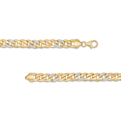10K Hollow Gold CZ Curb Chain - 20"