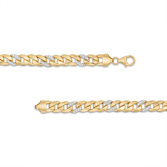 10K Hollow Gold CZ Curb Chain - 20"