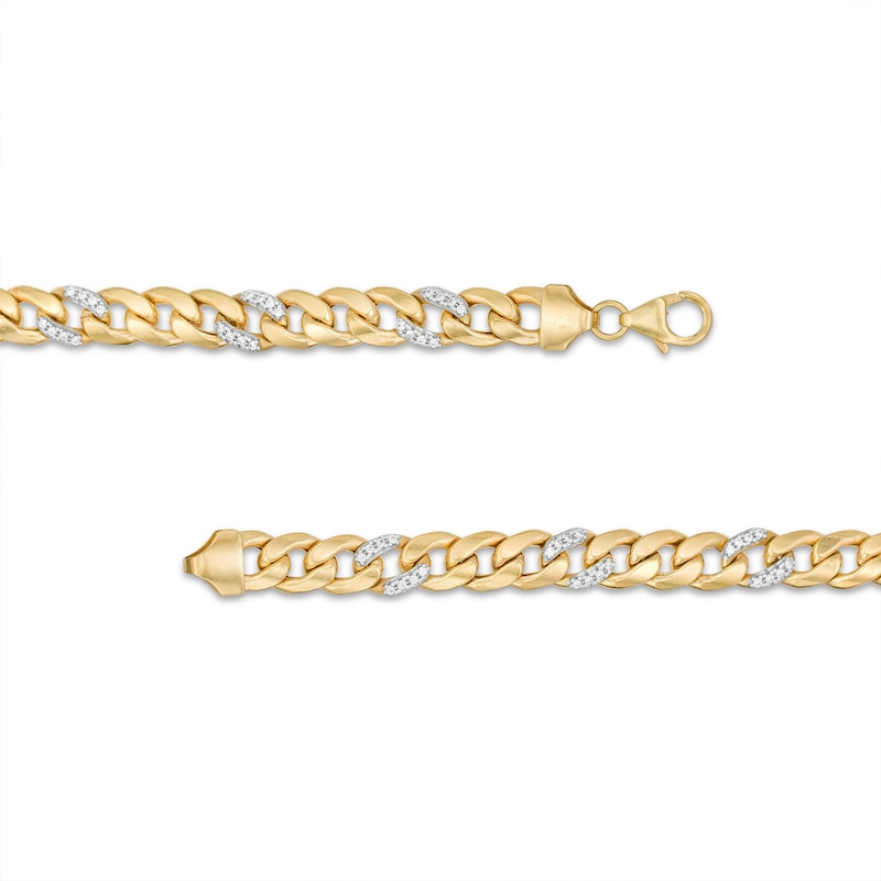 Main Image 2 of 10K Hollow Gold CZ Curb Chain - 20"