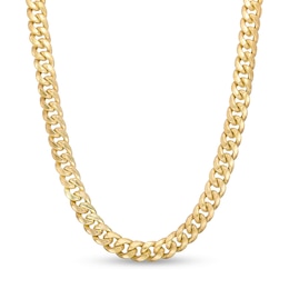 7.4mm Miami Cuban Chain Necklace in 10K Semi-Solid Gold - 22&quot;