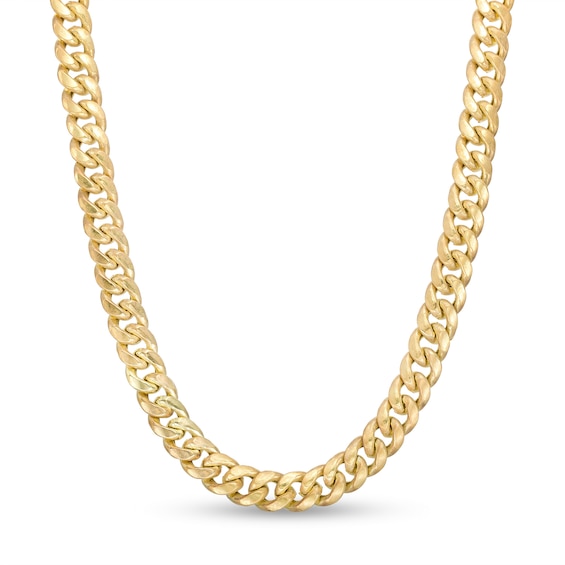 7.4mm Miami Cuban Chain Necklace in 10K Semi-Solid Gold - 22"