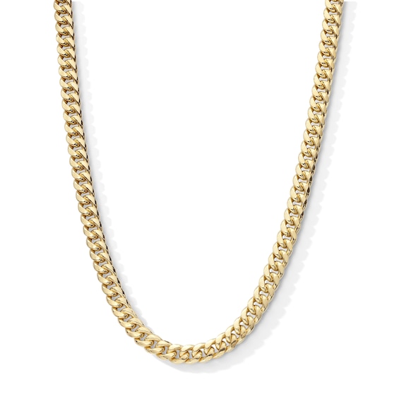 7.4mm Miami Cuban Chain Necklace in 10K Semi-Solid Gold - 22"