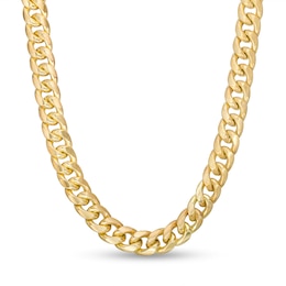 9.25mm Miami Cuban Chain Necklace in 10K Semi-Solid Gold - 24&quot;