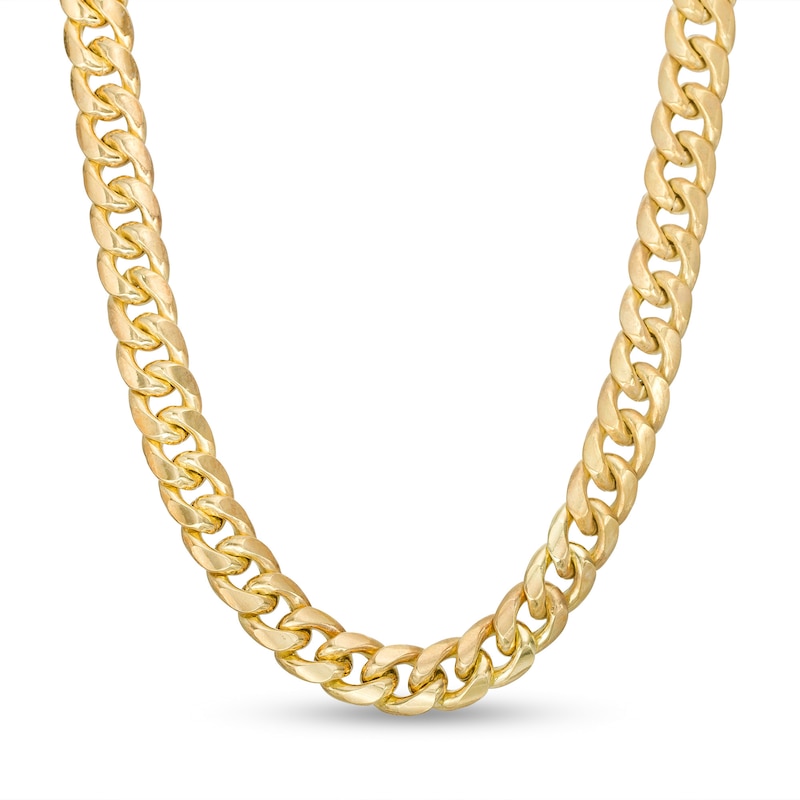 9.25mm Miami Cuban Chain Necklace in 10K Semi-Solid Gold - 24"