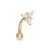 Thumbnail Image 1 of 016 Gauge Marquise and Round Cubic Zirconia Trio Curved Barbell in 14K Gold