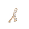 Thumbnail Image 1 of 14K Gold CZ Six-Stone Curved Bar Nose Stud - 20G