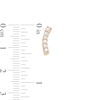 Thumbnail Image 2 of 14K Gold CZ Six-Stone Curved Bar Nose Stud - 20G