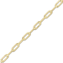 1.6mm Twist Paper Clip Chain Bracelet in 10K Hollow Gold - 7.5&quot;