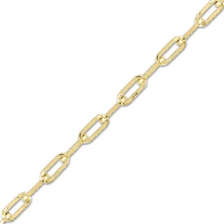 1.6mm Twist Paper Clip Chain Bracelet in 10K Hollow Gold - 7.5"