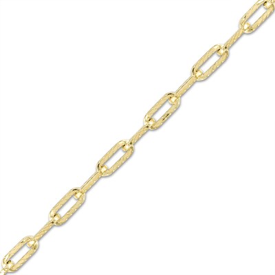 1.6mm Twist Paper Clip Chain Bracelet in 10K Hollow Gold - 7.5"