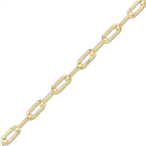 1.6mm Twist Paper Clip Chain Bracelet in 10K Hollow Gold - 7.5"