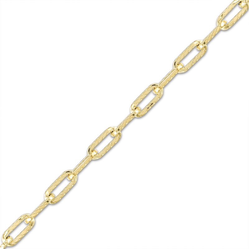 1.6mm Twist Paper Clip Chain Bracelet in 10K Hollow Gold - 7.5"