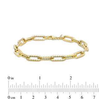 1.6mm Twist Paper Clip Chain Bracelet in 10K Hollow Gold - 7.5"