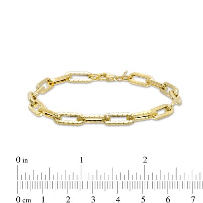 1.6mm Twist Paper Clip Chain Bracelet in 10K Hollow Gold - 7.5"