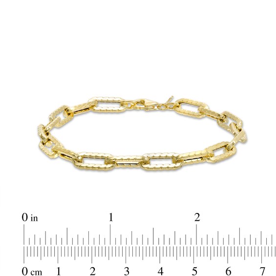 1.6mm Twist Paper Clip Chain Bracelet in 10K Hollow Gold - 7.5"