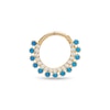 Thumbnail Image 0 of 016 Gauge Lab-Created Turquoise and Cubic Zirconia Nose Ring in 14K Gold