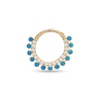 Thumbnail Image 1 of 14K Gold CZ and Lab-Created Turquoise Nose Hoop - 16G