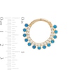 Thumbnail Image 1 of 016 Gauge Lab-Created Turquoise and Cubic Zirconia Nose Ring in 14K Gold