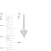 Thumbnail Image 2 of Pavé Heart Cubic Zirconia Huggie Hoop Drop Earrings in Sterling Silver