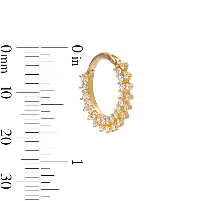 Main Image 4 of 14K Solid Gold CZ Sunburst Hoop - 16G