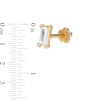 Thumbnail Image 1 of 018 Gauge 5mm Baguette Cubic Zirconia Solitaire Cartilage Barbell in 14K Gold