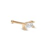 Thumbnail Image 1 of 14K Solid Gold CZ Baguette Solitaire Nose Bone - 20G 5/16"