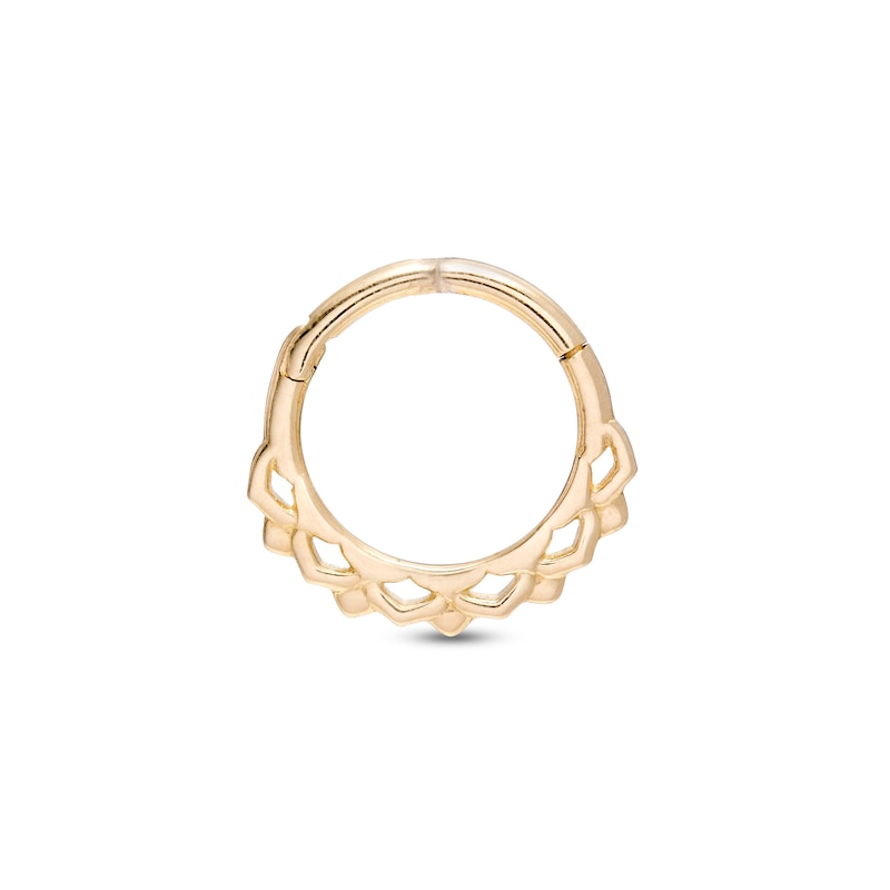 14K Gold Detail Hoop - 18G 5/16"