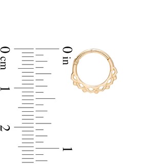 14K Gold Detail Hoop - 18G 5/16"