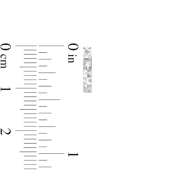 Diamond-Cut Huggie Hoop Earrings in Sterling Silver