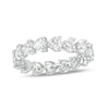 Thumbnail Image 1 of ​​​​​​​4mm Heart-Shaped Cubic Zirconia Eternity Band in Sterling Silver - Size 8